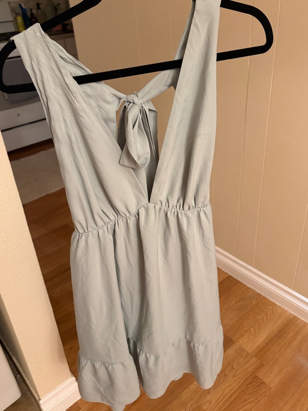 Light Sage Dress With Tie-Back